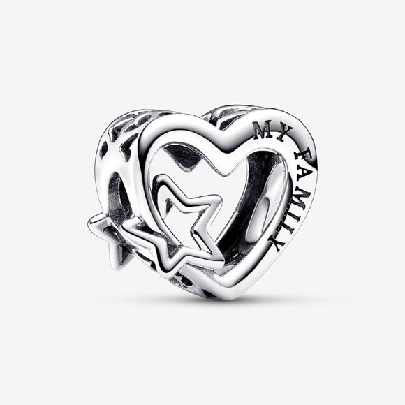 Pandora Openwork Family Heart & Star Charm - Picture 1 of 5
